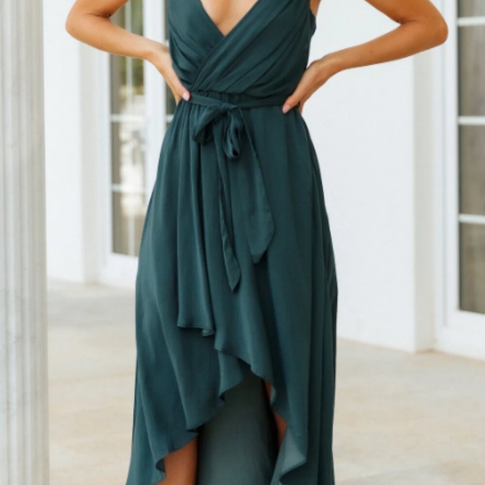 Hello Molly Fuel To My Fire Midi Dress Forest Green XS Dress